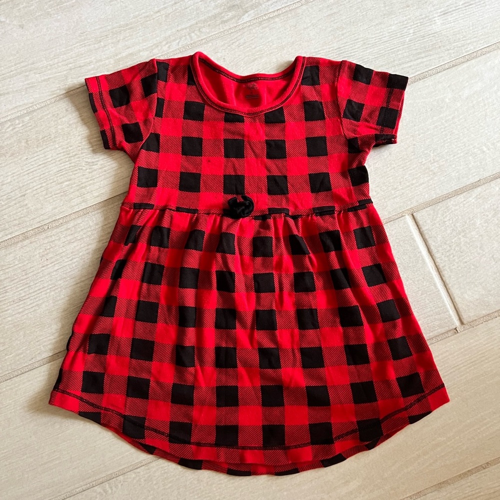 Buffalo Plaid Girls Dress. Organic Cotton